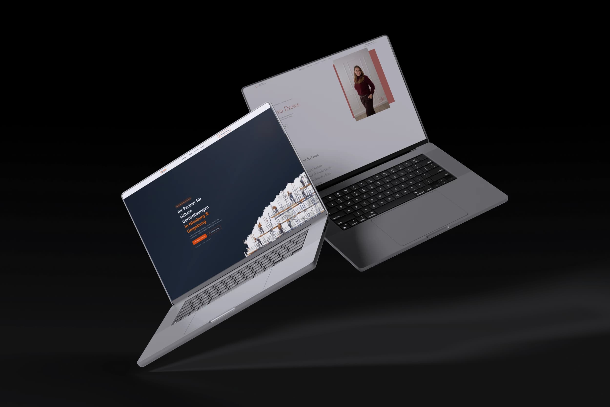 Beispiel-Websites von Michael Benkendorf auf einem Laptop